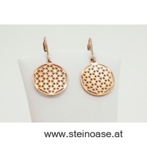 Ohrschmuck 'Blume des Lebens' Edelstahl rosevergoldet - AKTION